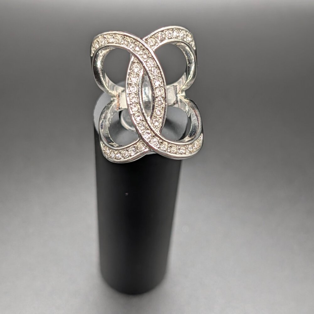 Double Circle Ring with rhinestones - size 5.5